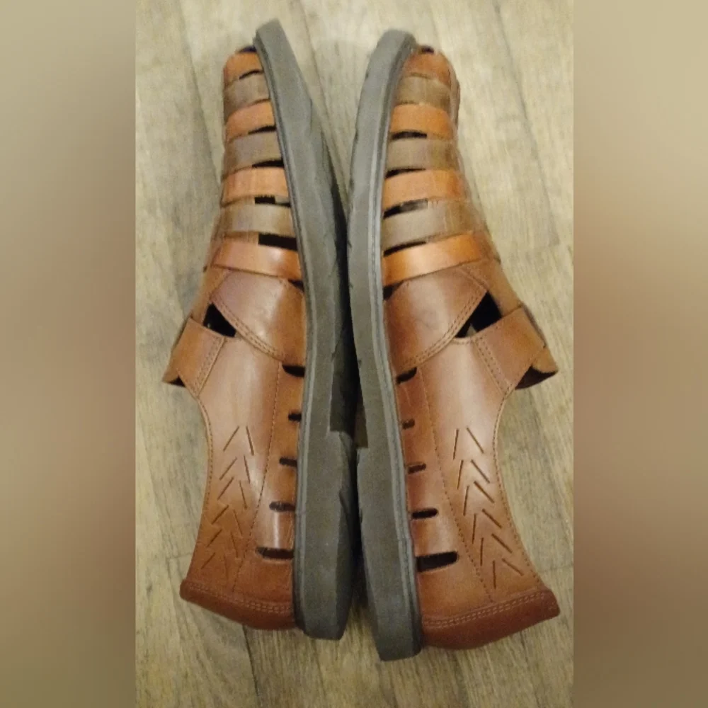Men's Woven Tri color Leather Sandals